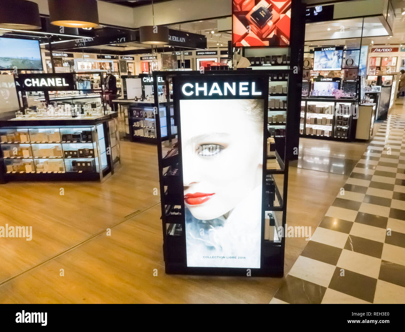 PARIS, FRANCE - NOVEMBER circa, 2018. Chanel brand luxury french ...