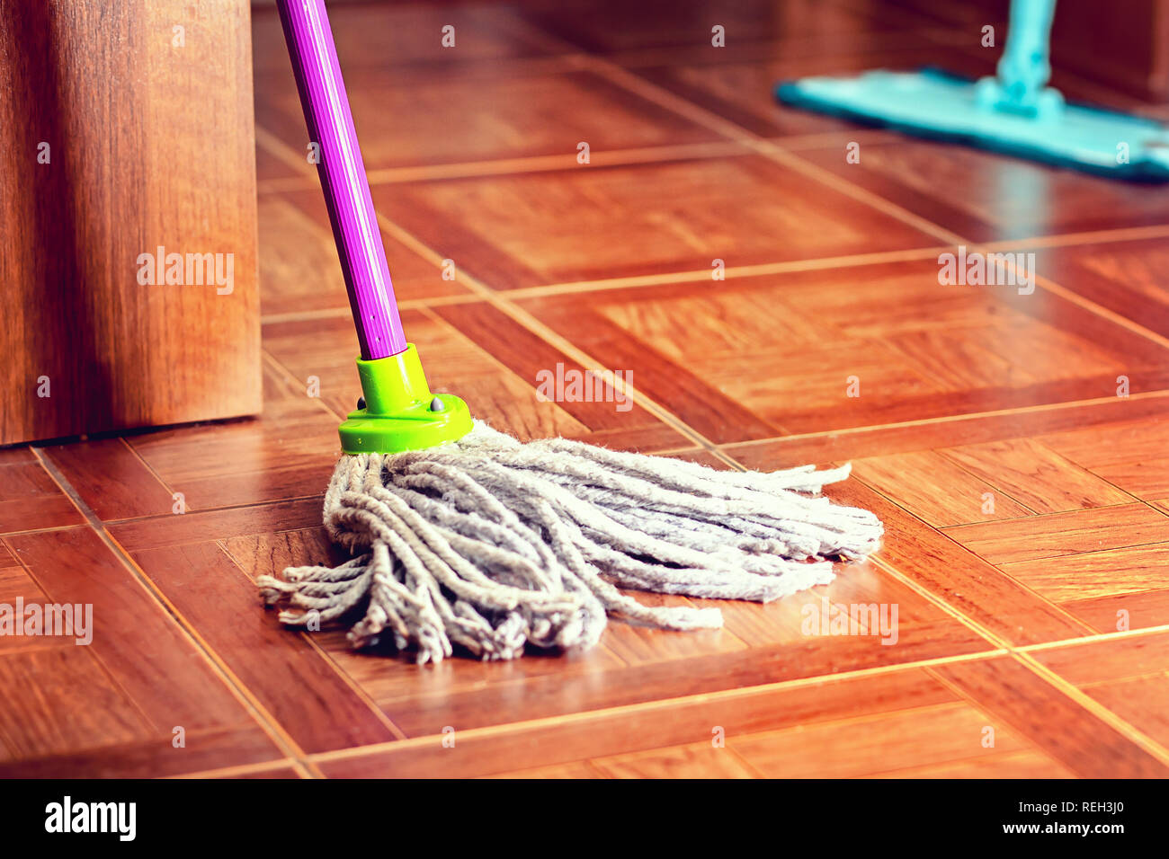 Old dust brush or red fabric mop hi-res stock photography and images - Alamy