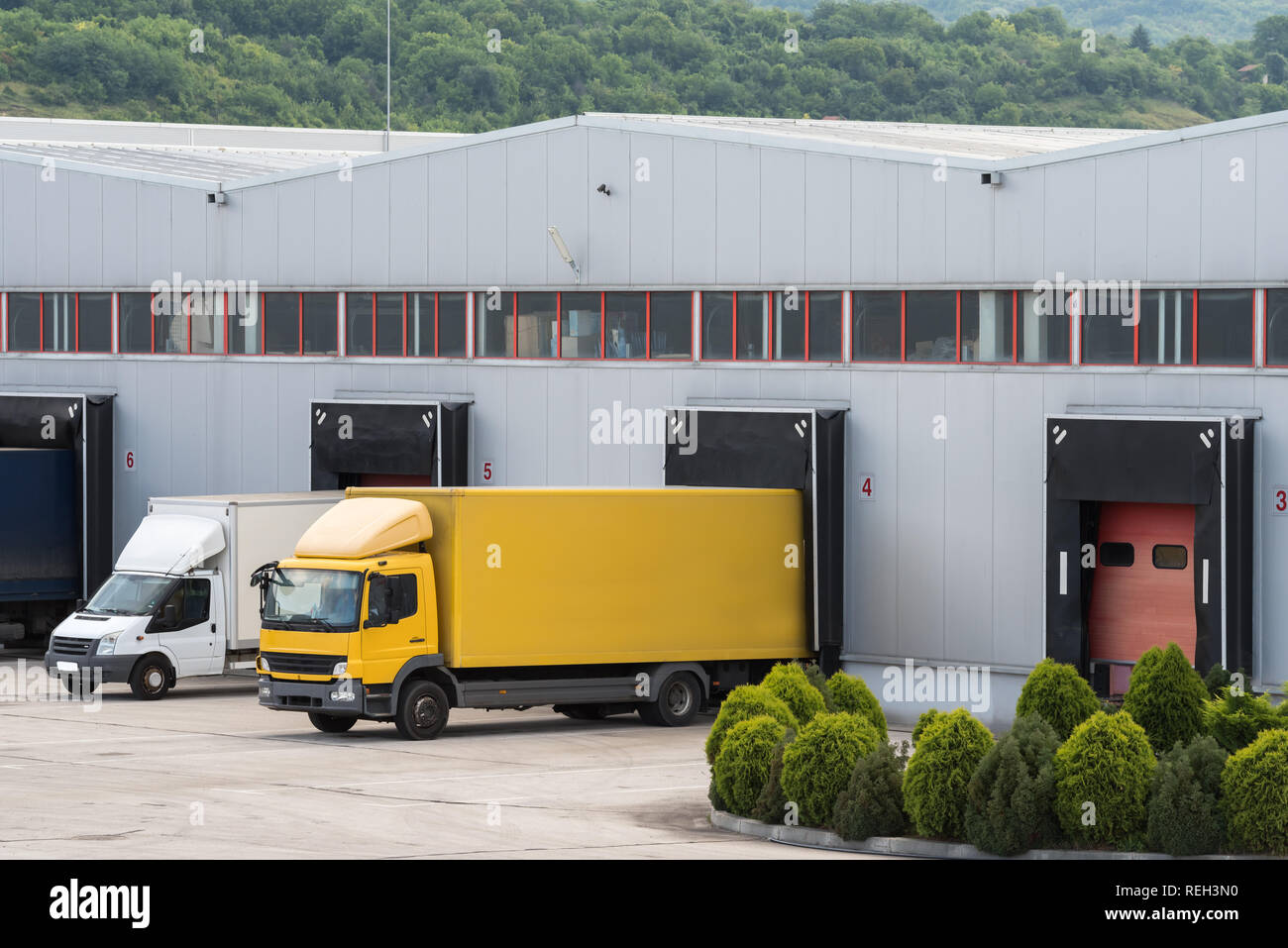Warehouse distribution center. Stock Photo