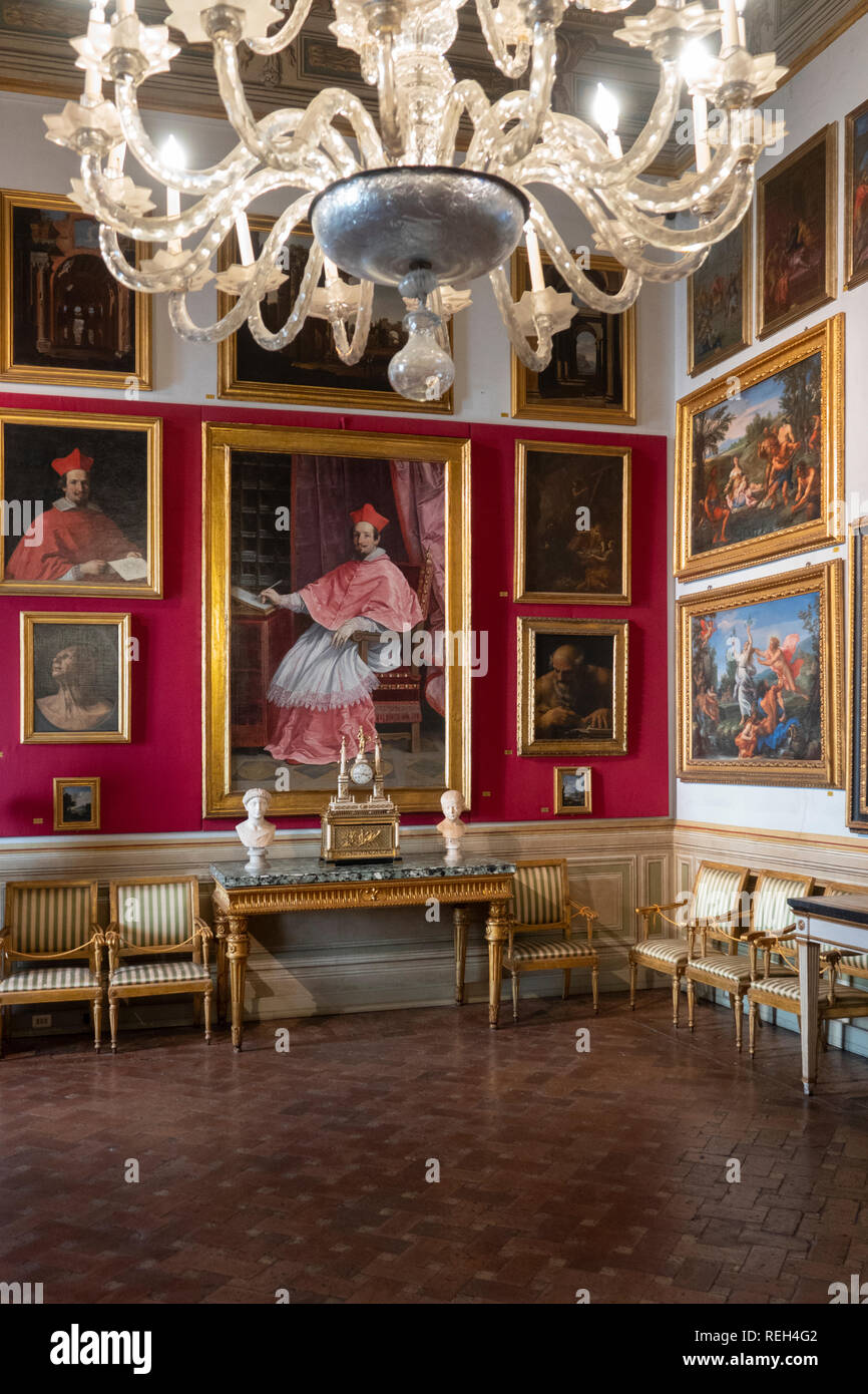 Italy Rome Galleria Spada Gallery Palazzo interior of room with art Stock Photo