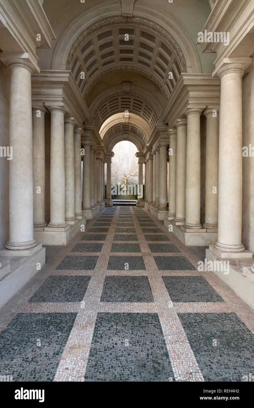 Italy Rome Galleria Spada Gallery Palazzo colonnade built with forced  perspective by Francesco Borromini in 1632 Stock Photo - Alamy