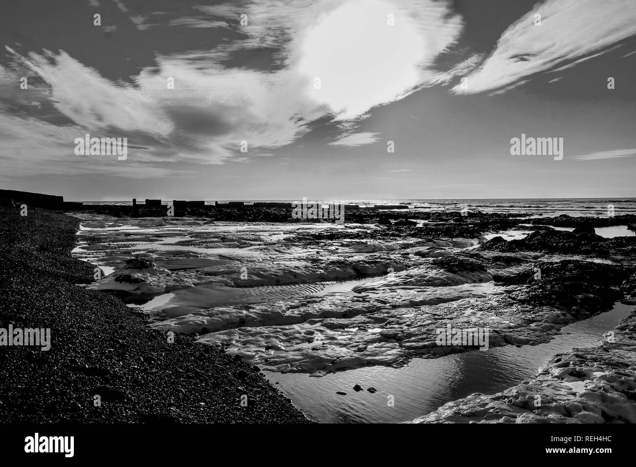 Beautiful natural rock pools Black and White Stock Photos & Images - Alamy