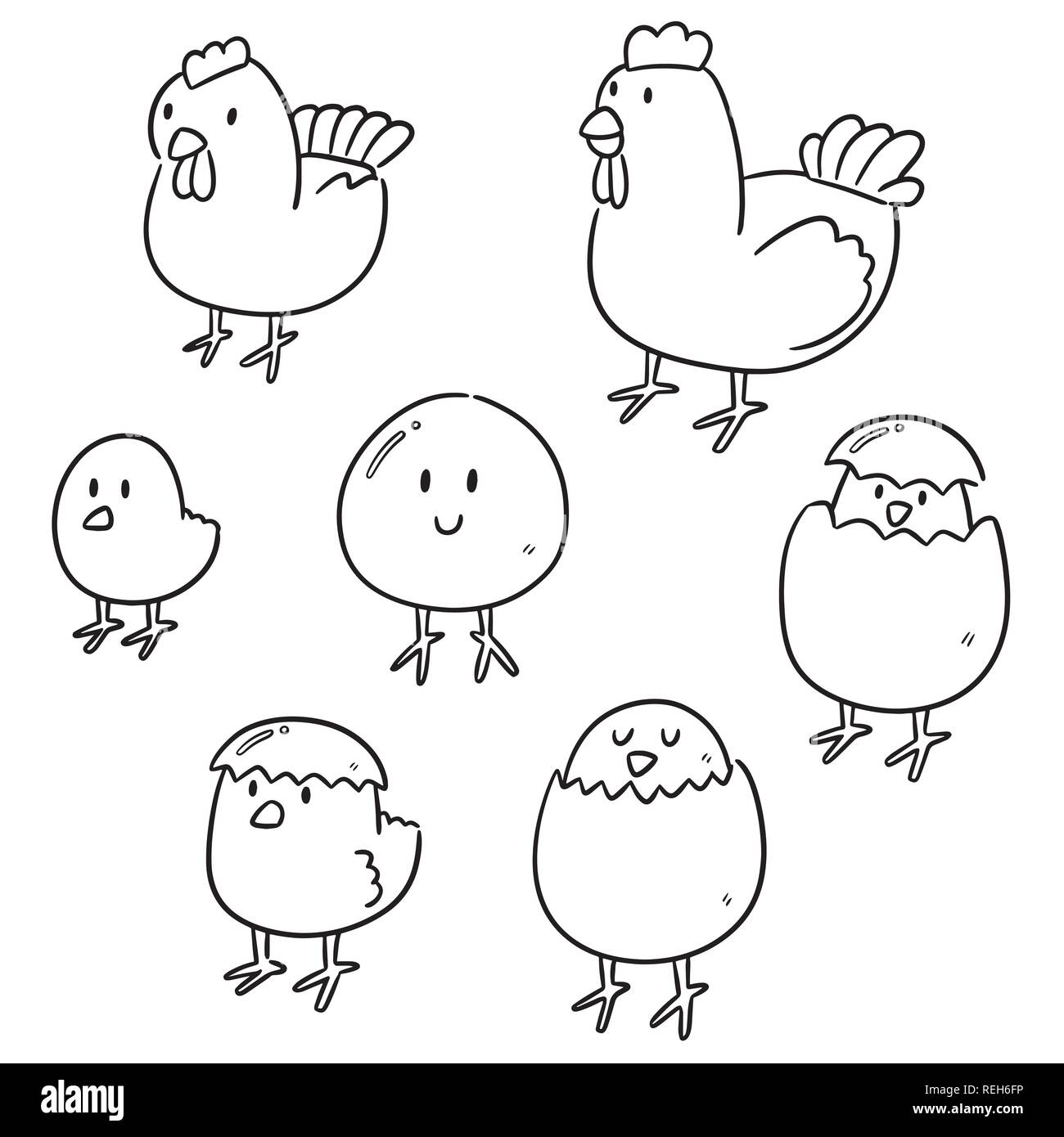 vector set of chicken and egg Stock Vector Image &amp; Art - Alamy