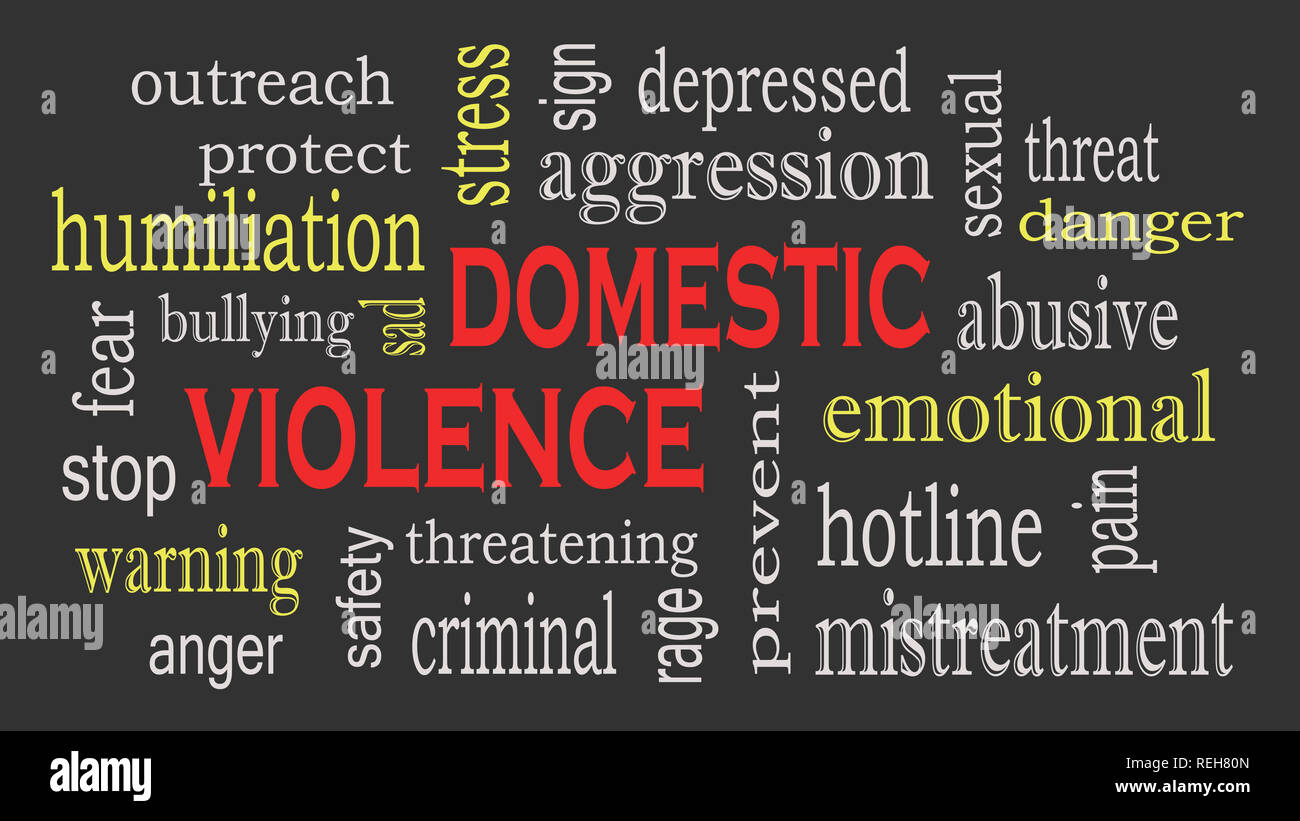 Domestic Violence and Abuse concept word cloud background Stock Photo