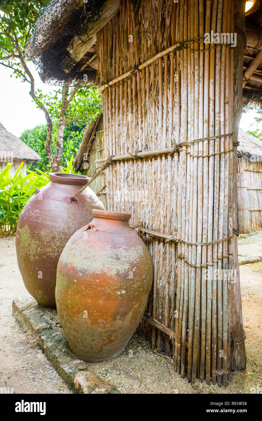 Native (Original) Okinawan Village, Japan Stock Photo