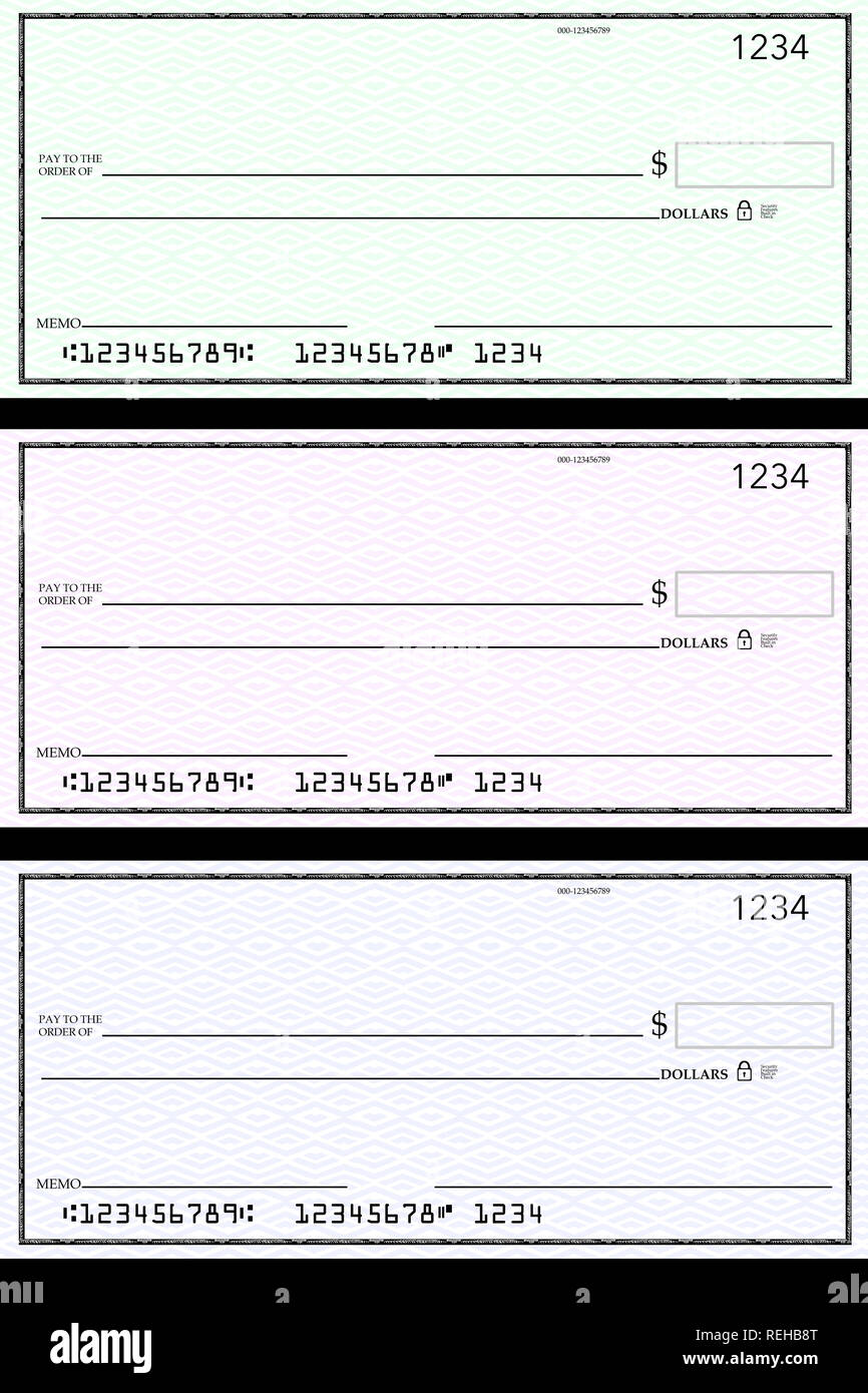 blank-generic-bank-checks-three-of-them-in-different-colors-are-isolated-on-the-background-this-is-an-illustration-stock-photo-alamy for Free Printable Checks For Practice Blank generic bank checks, three of them in different colors are isolated on the background. This is an illustration Stock Photo - Alamy for Free Printable Checks For Practice