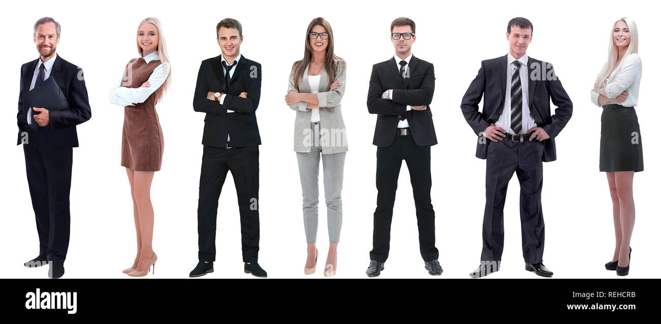 group of successful business people standing in a row Stock Photo - Alamy