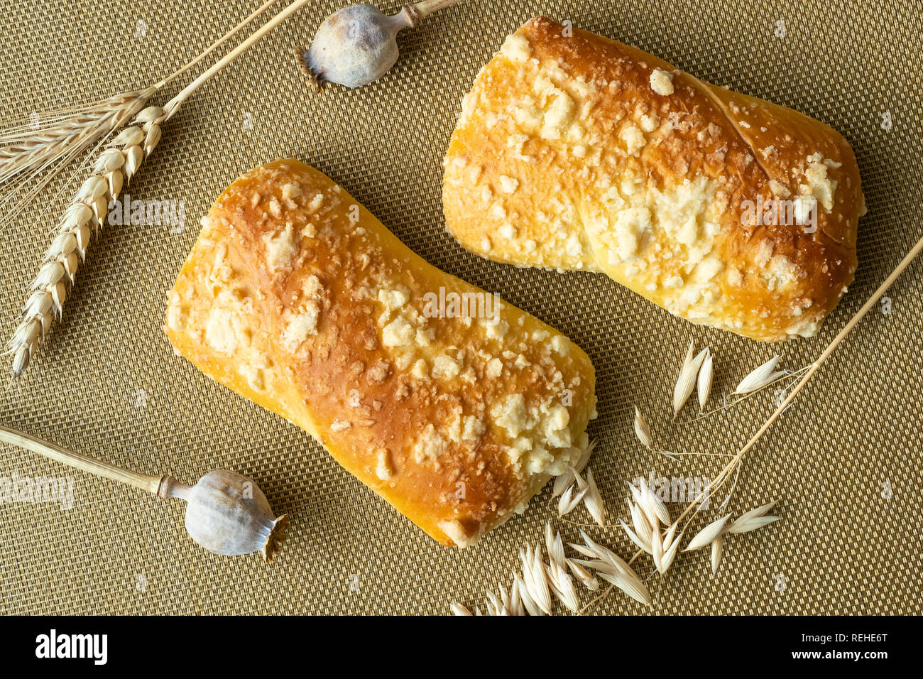 Fresh Pastry With Cottage Cheese Handmade Buns Rustic Style Food