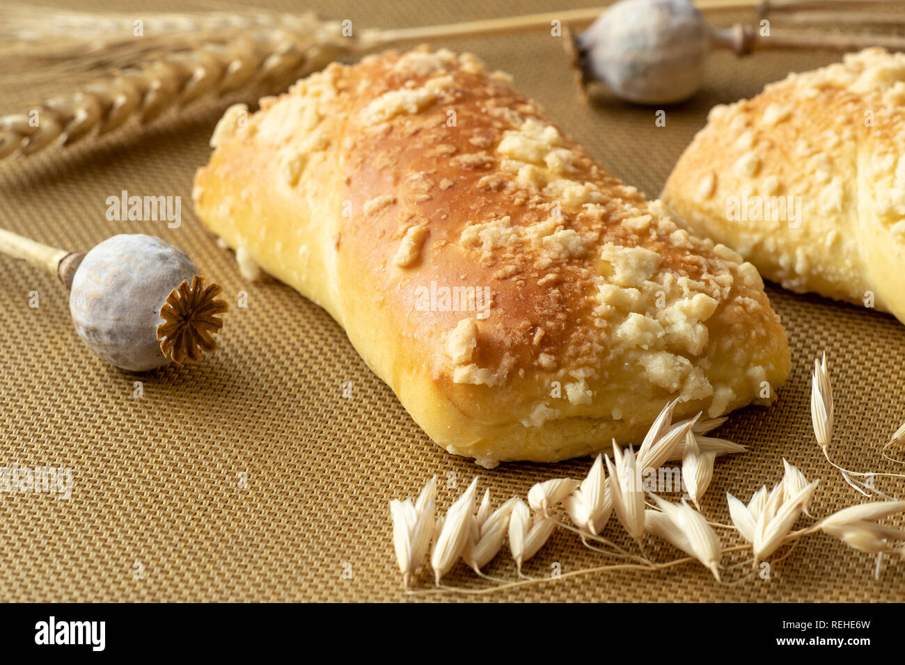 Fresh Pastry With Cottage Cheese Handmade Buns Rustic Style Food