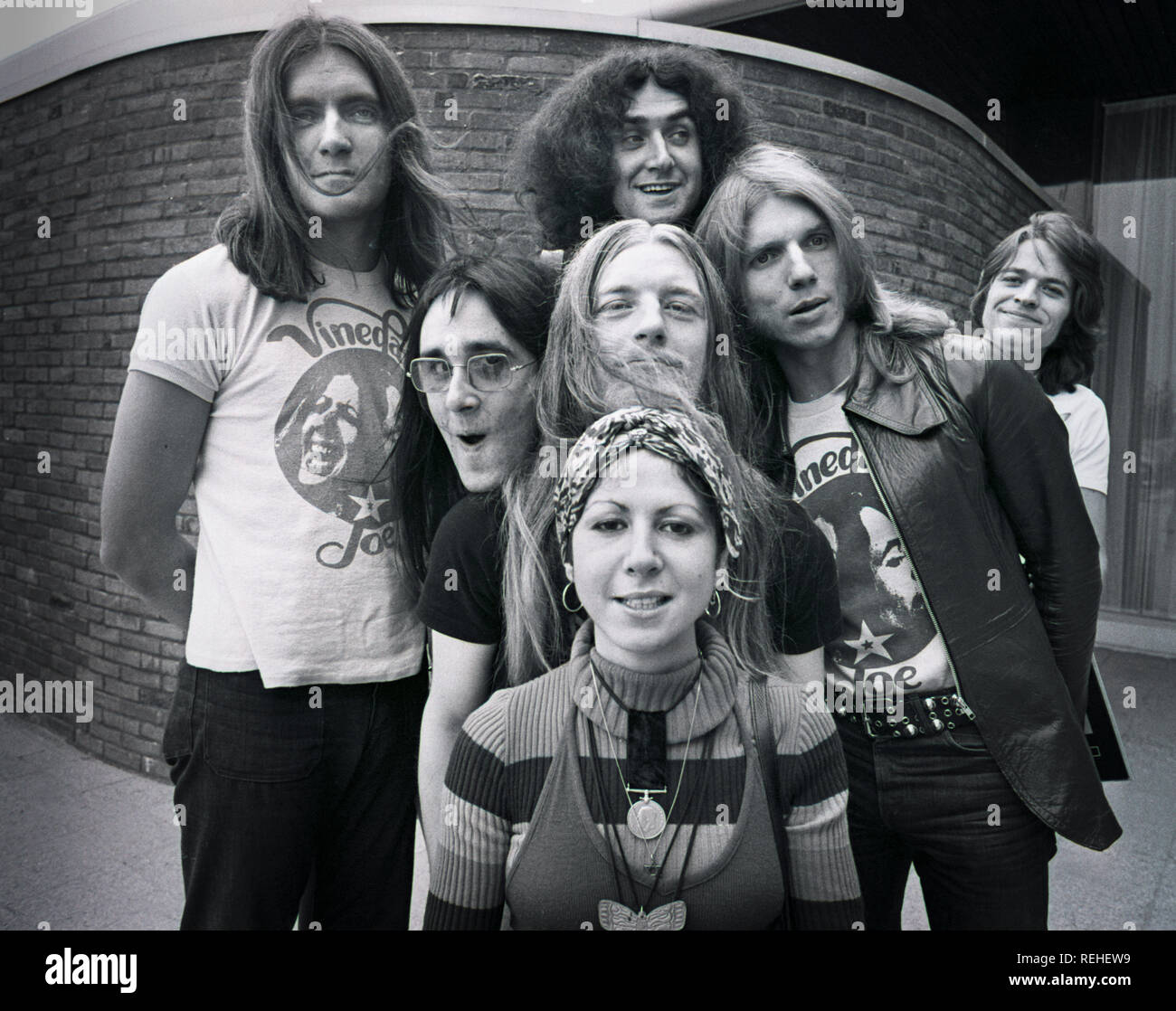 Elkie Brooks (front) with Vinegar Joe posed in Amsterdam, Netherlands