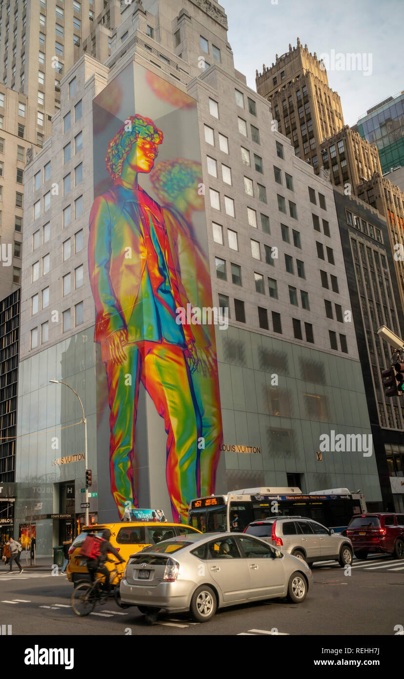 A 12-story installation promoting Virgil Abloh's new collection