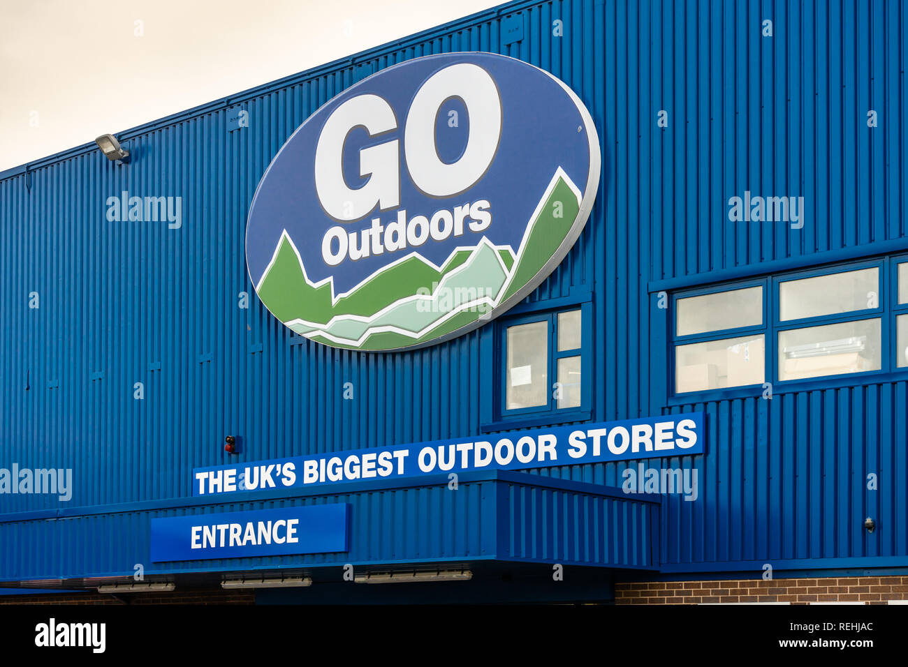 Front facade of a Go Outdoors shop in Southampton Stock Photo