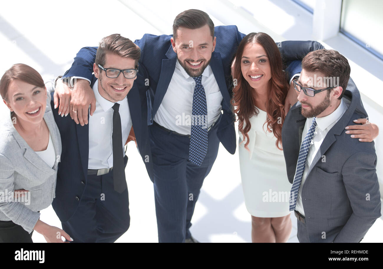 top view. successful business team standing together Stock Photo - Alamy