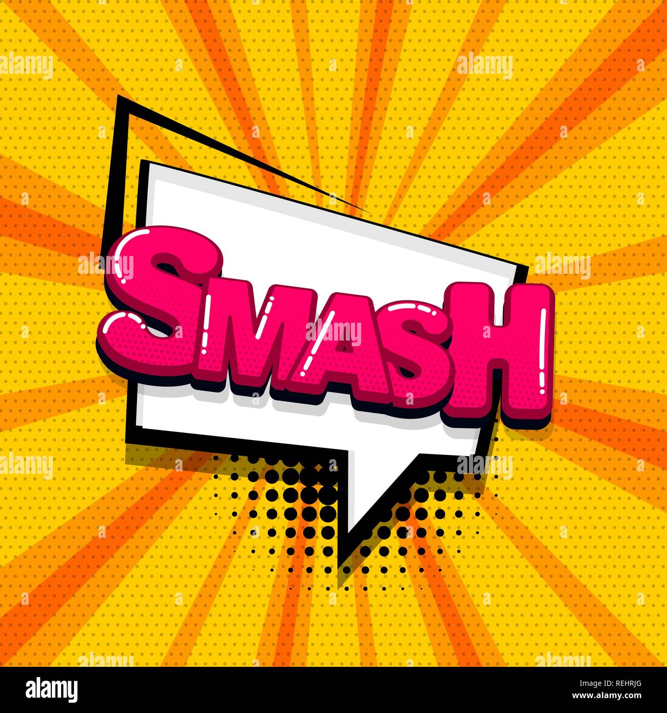 Smash Comic Book Style Expression Stock Illustration - Download