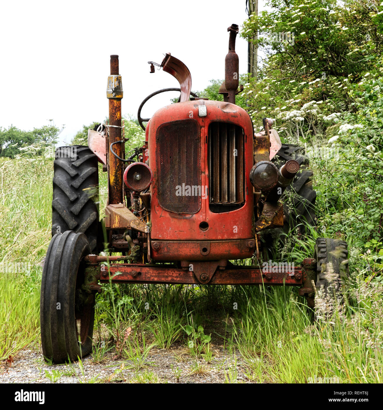Old Abandoned Tractor Stock Photo