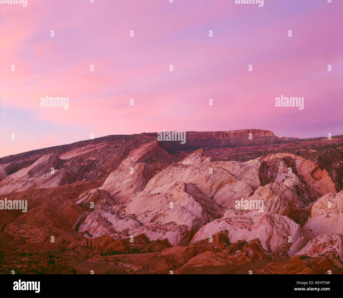 USA, Utah, Capitol Reef National Park, Slanted layers of the