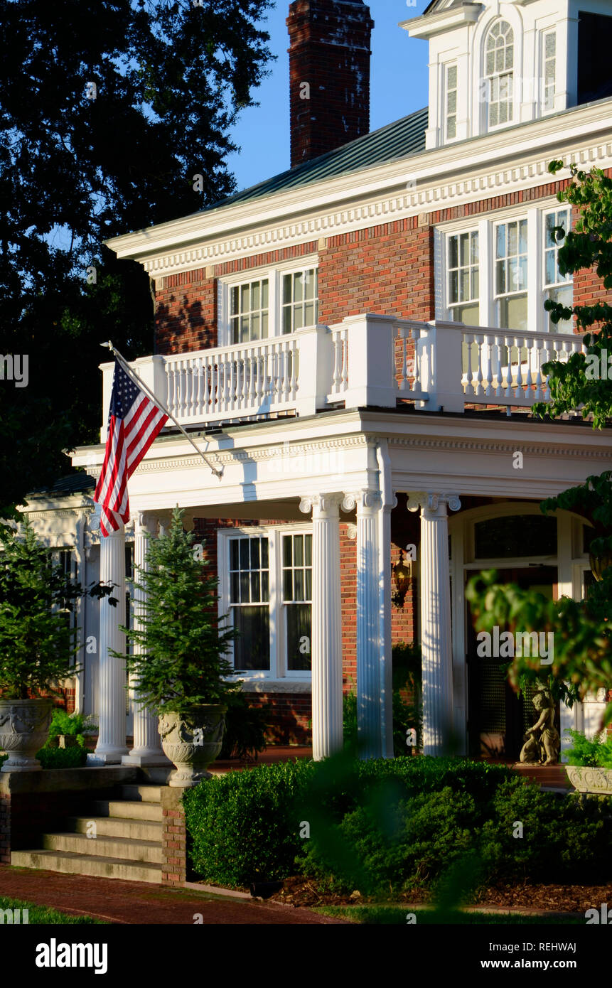 Front Porch of Home with an American Flag Stock Photo - Alamy