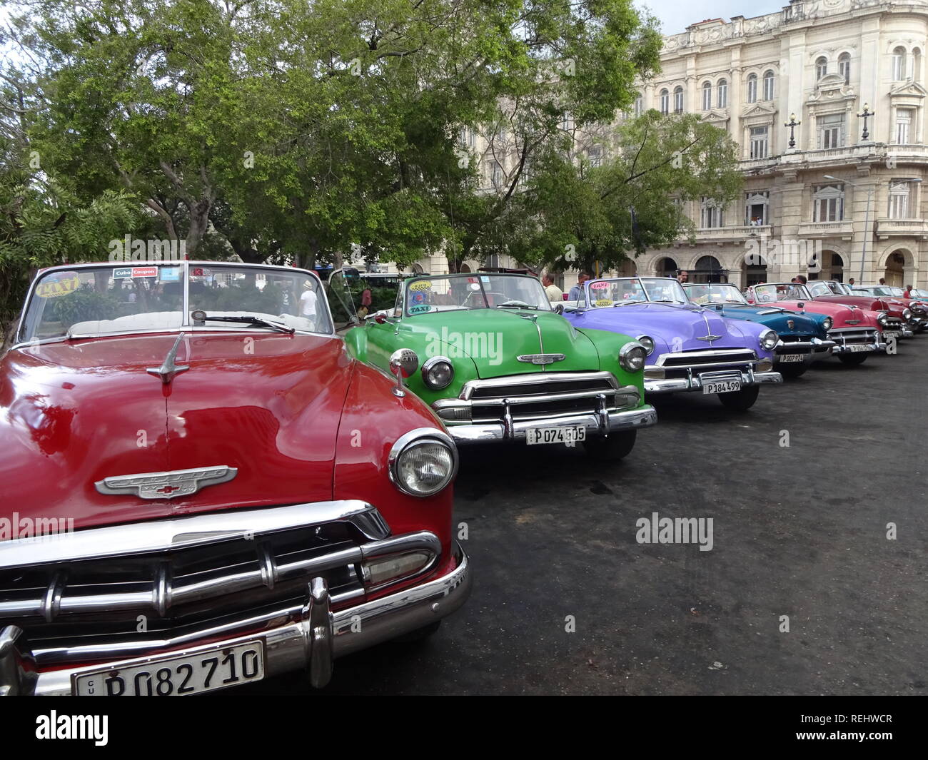 Old Cars in Havana street Stock Photo