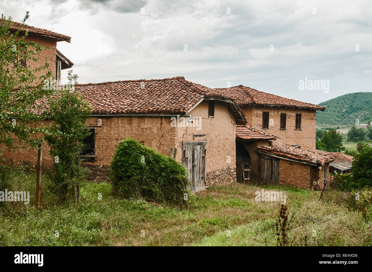 Old abandoned weathered retro vintage rural brick wall house Stock ...