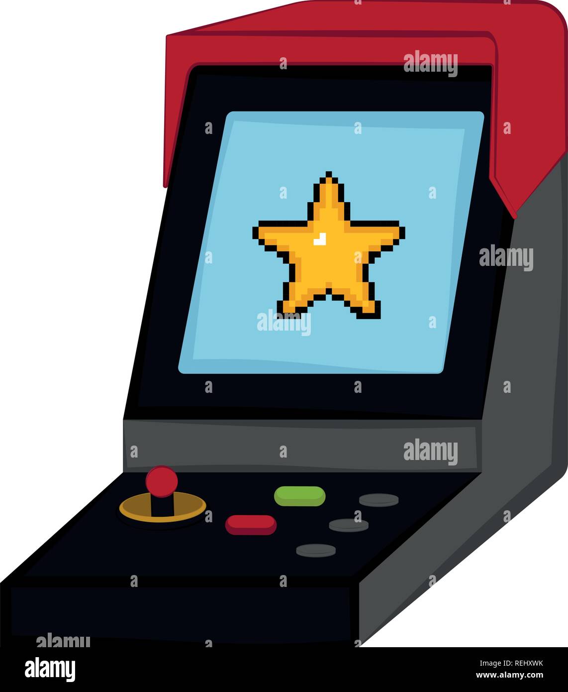 Videogame Arcade Machine Icon Vector Stock Photos & Videogame Arcade