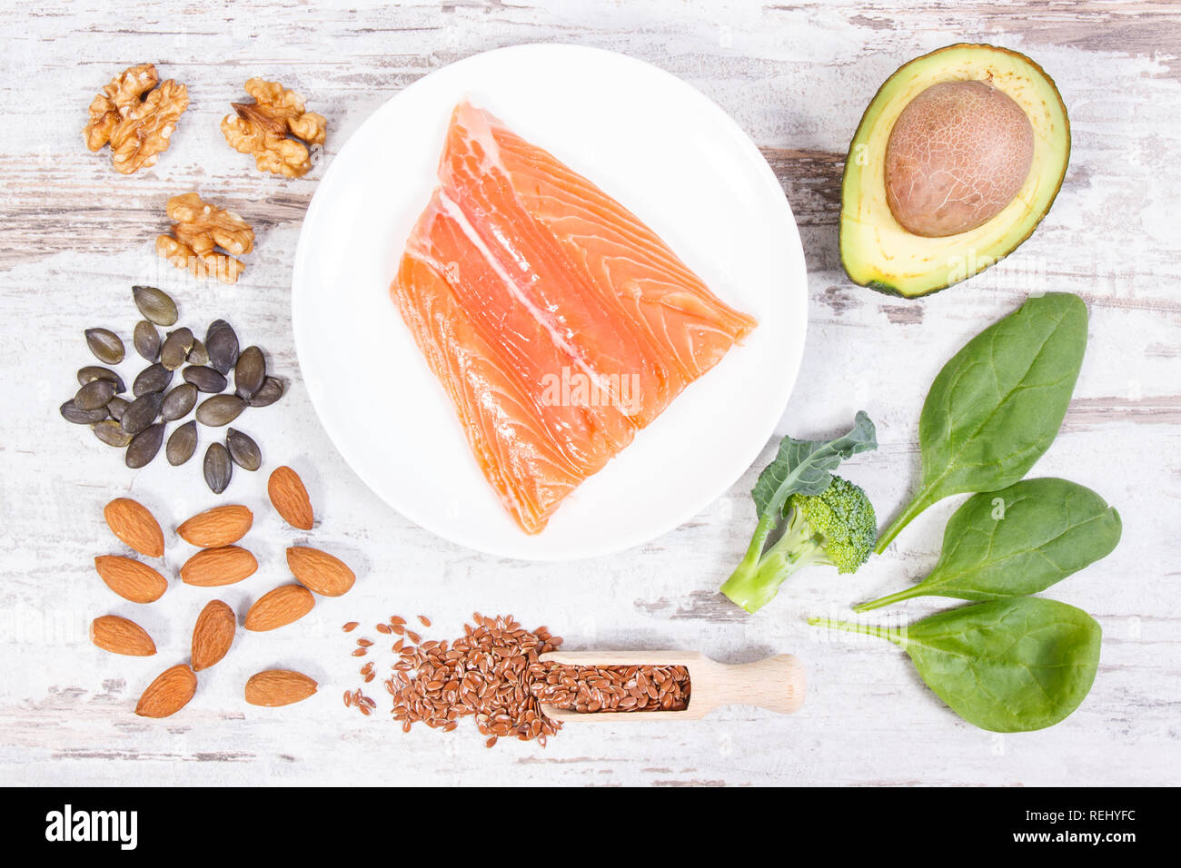 Natural sources of omega 3 acids, unsaturated fats and dietary fiber