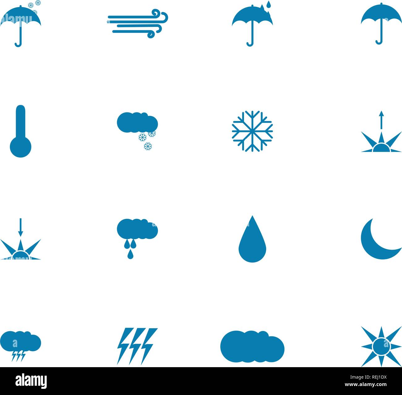 Vector illustration. Set of weather icons. Flat style Stock Vector ...