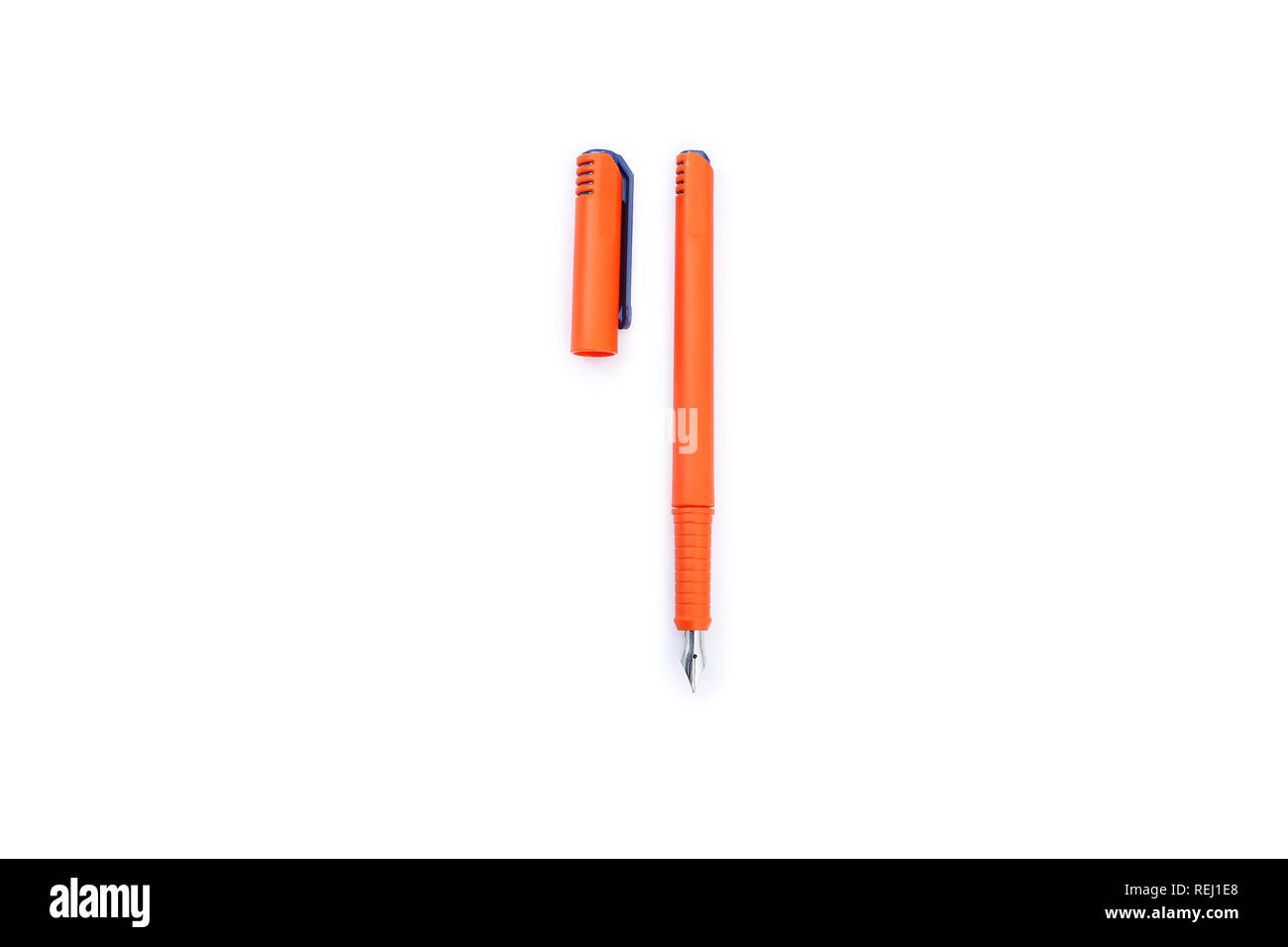 Picture of fountain writing pen. Isolated on the white background Stock