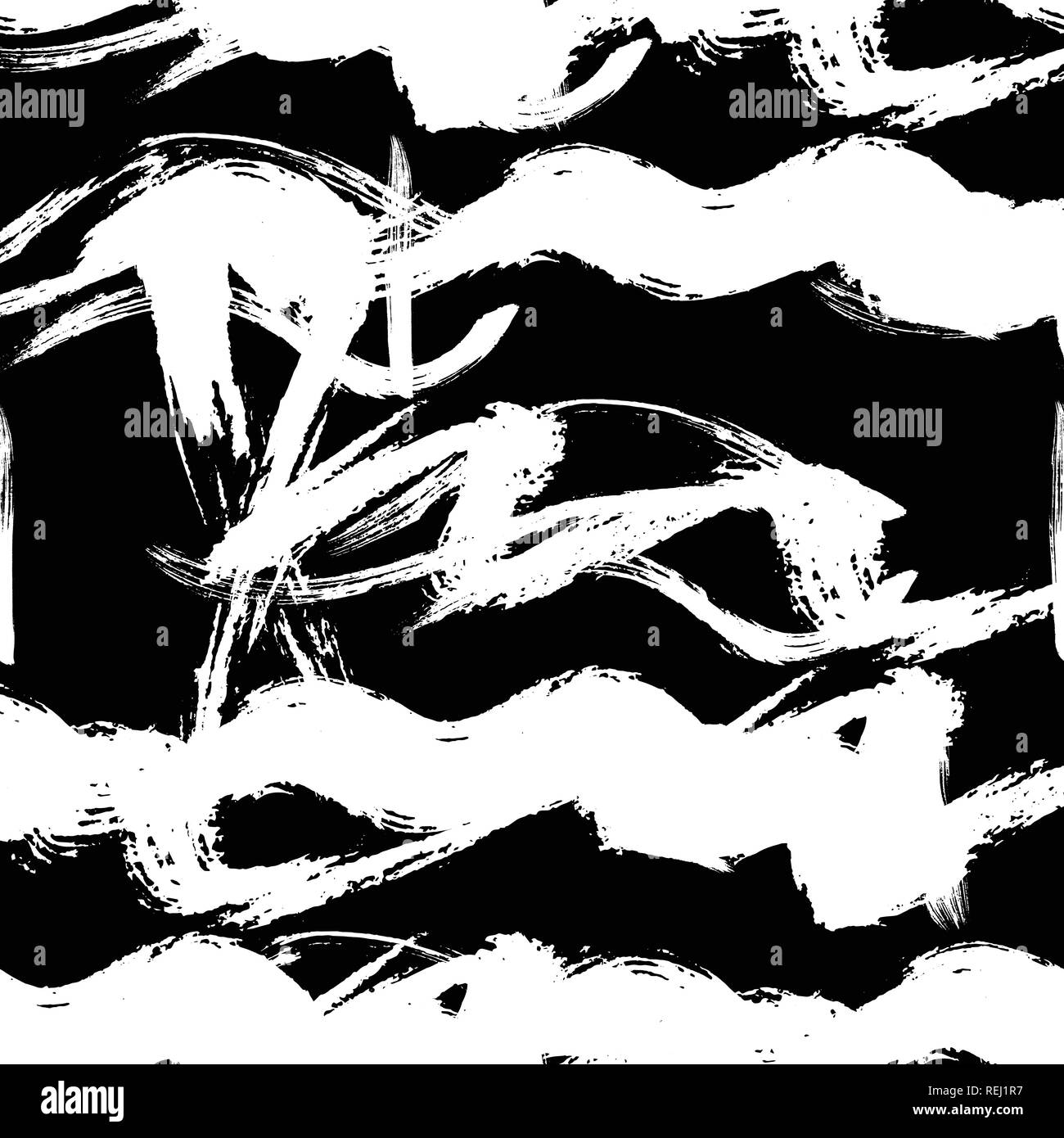 Seamless pattern hand drawn with a brush strokes. Abstract brushstrokes ...