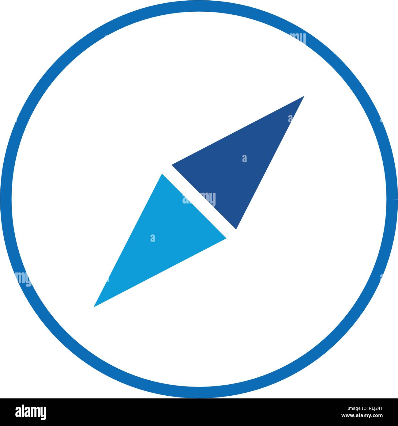 Blue Compass in circle icon. Vector Illustration isolated on white ...