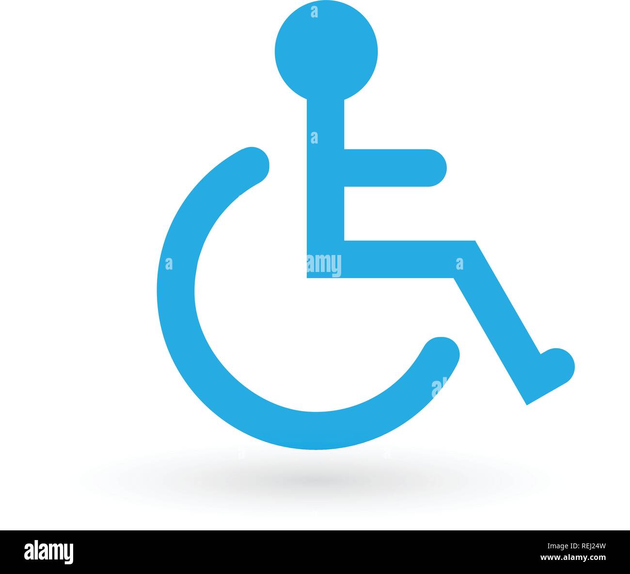 Wheelchair, handicapped or accessibility parking or access sign flat