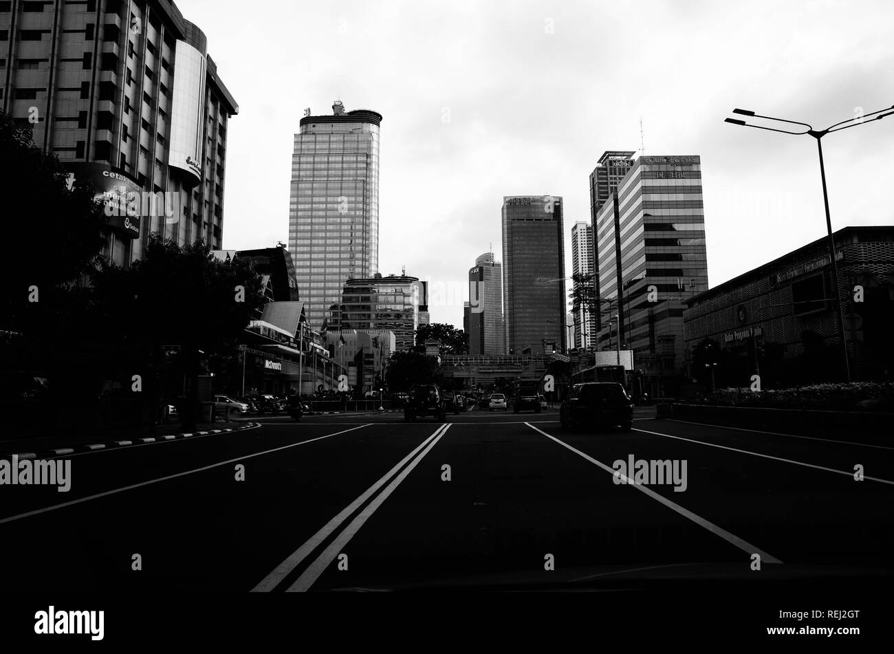 Jakarta public transportation Black and White Stock Photos & Images Alamy
