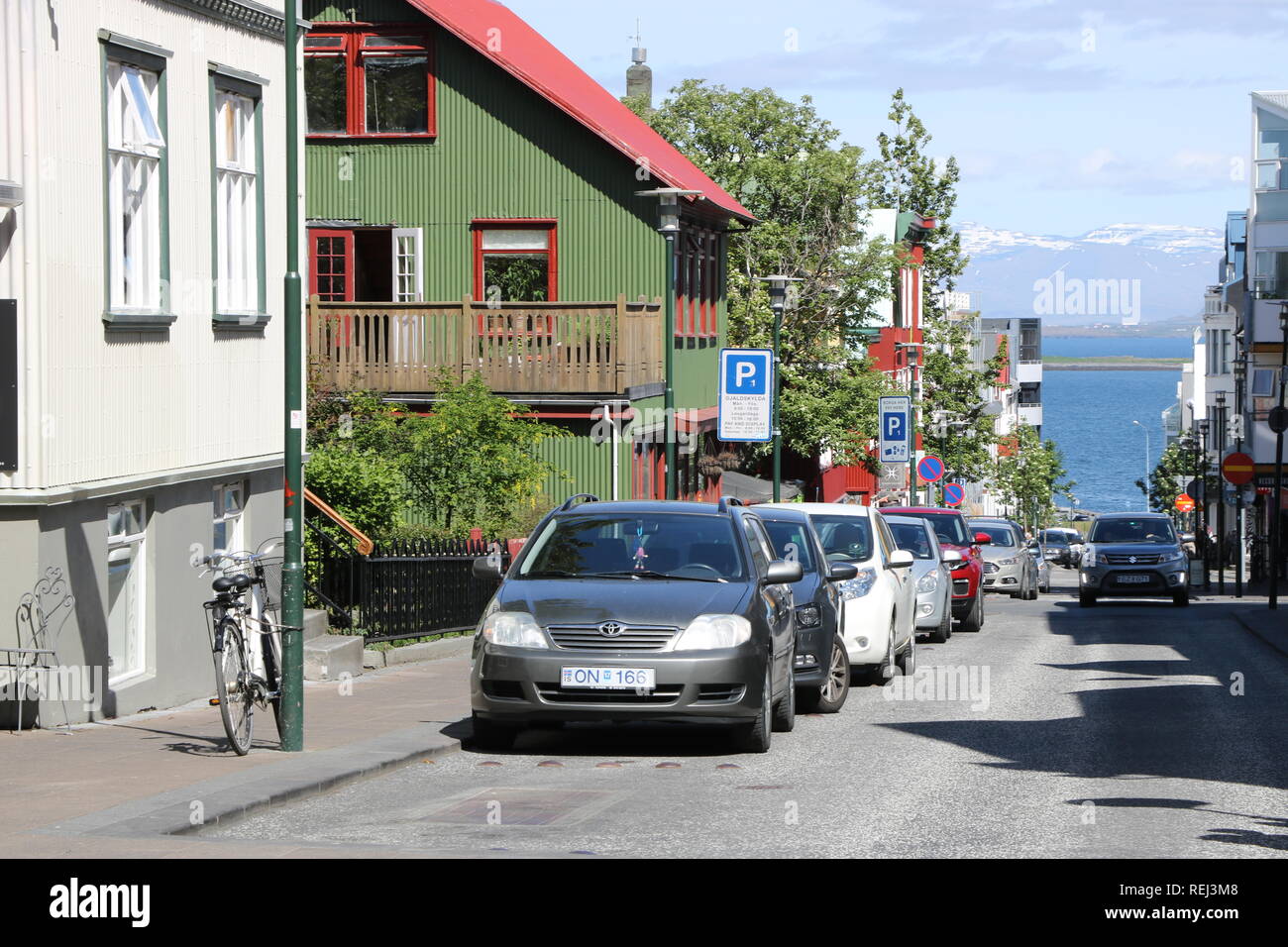 Eine Straße in Reykjavik Island Stock Photo