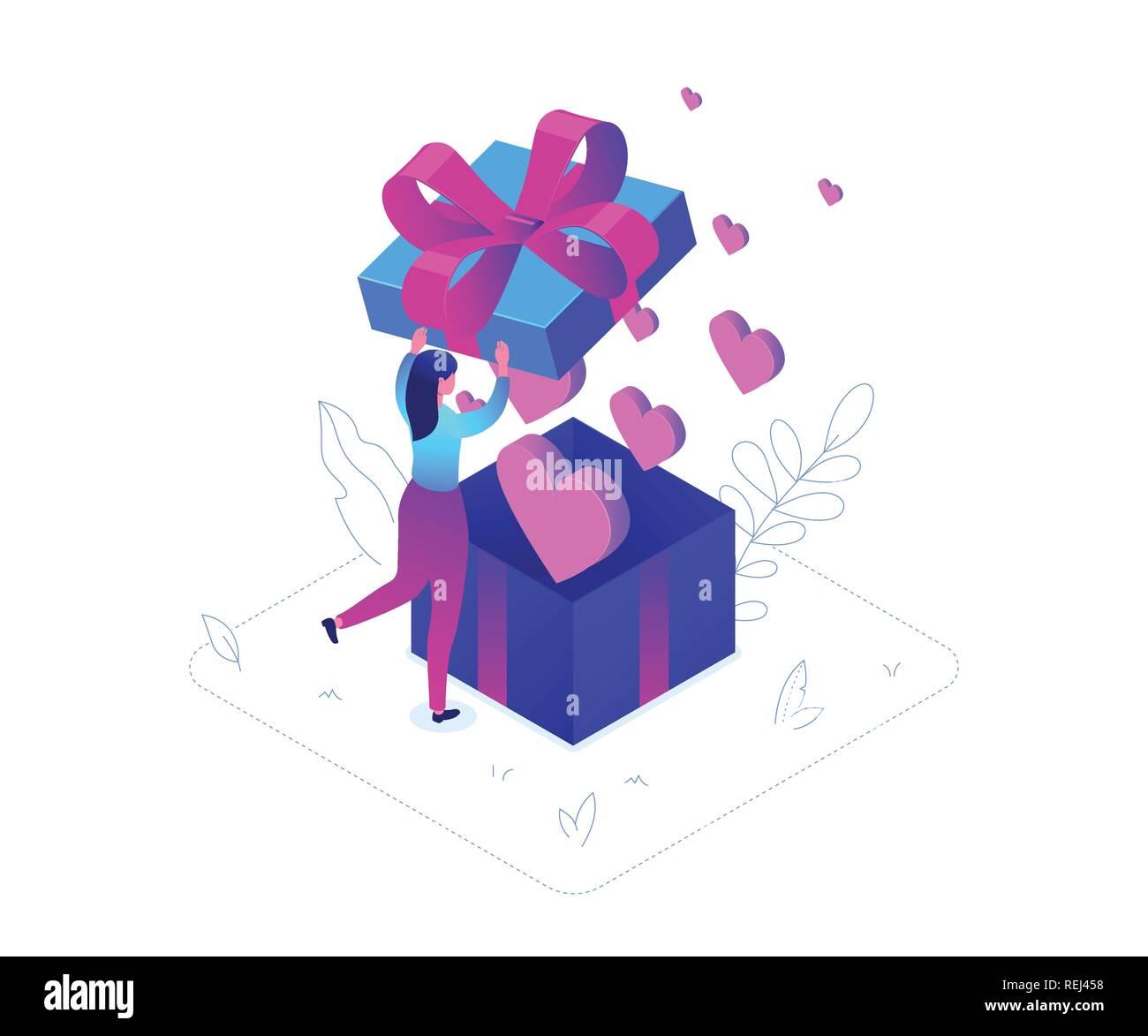 St Valentines day - modern colorful isometric vector illustration Stock Vector