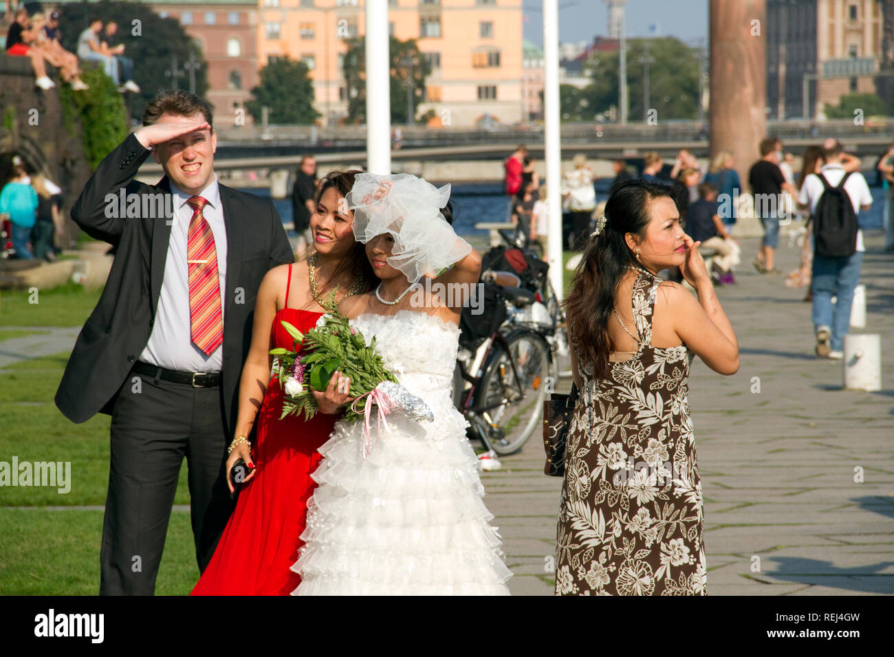 Mixed Race Civil Wedding Asian Swedish At City Hall Stockholm