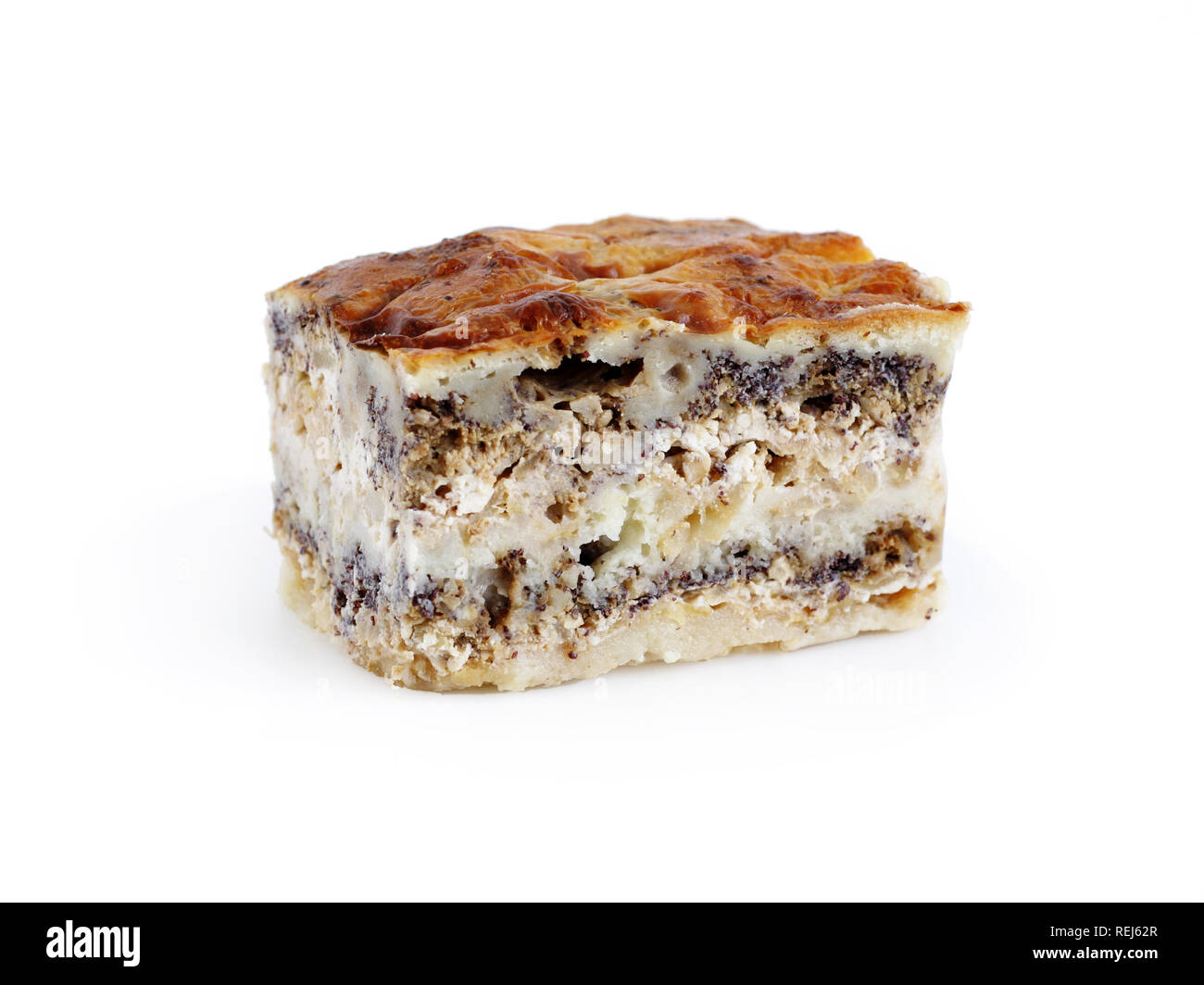 Layer pie of Prekmurje, traditional slovenian dessert Stock Photo