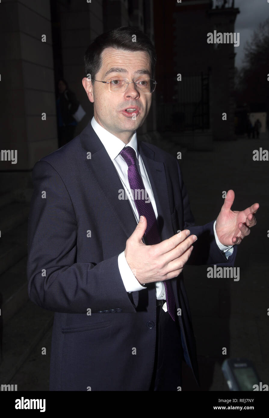 Local MP James Brokenshire waiting for the family of Charlotte Brown, who died following a speedboat crash on the River Thames, to arrive at Portcullis House, London, to meet the Home Secretary Sajid Javid. Stock Photo