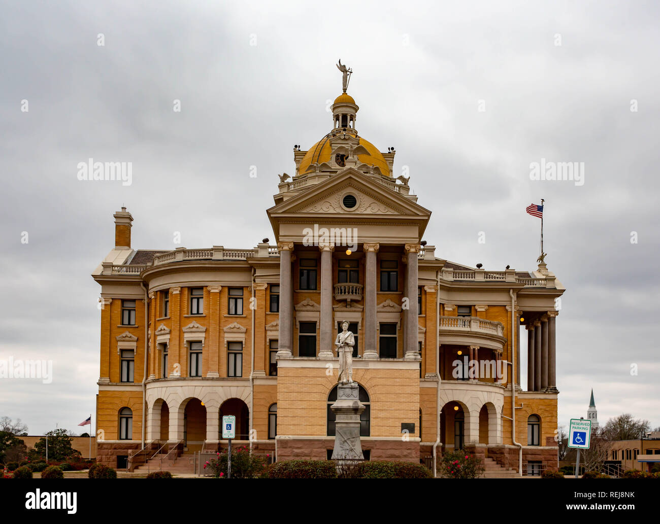 1900 Harrison county courthouse in Marshall, Texas.  This courthouse in listed as a Texas Historic Landmark. Stock Photo