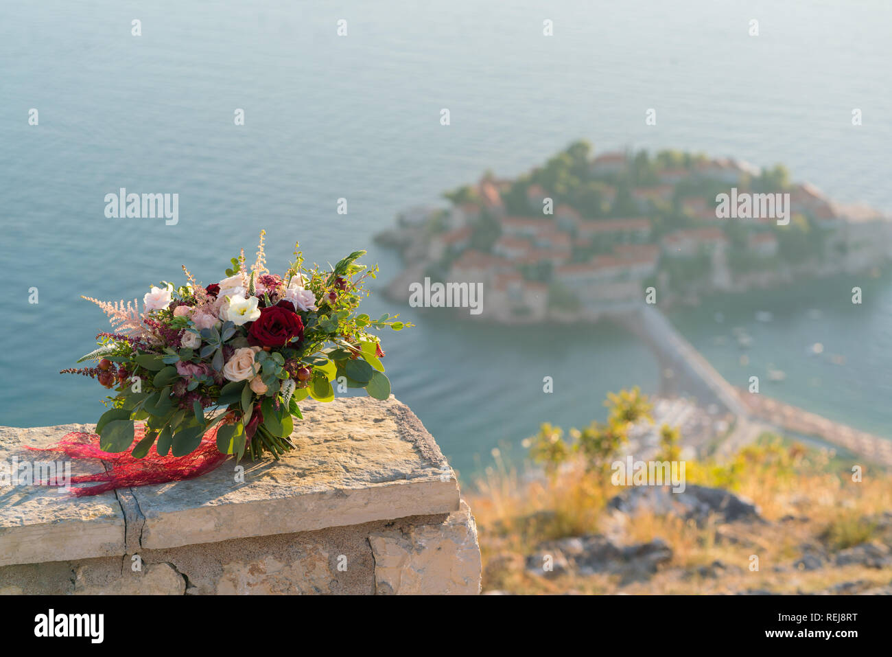 magnificent wedding bouquet stands on a stone against the background of magnificent wedding bouquet stands on a stone against the background of