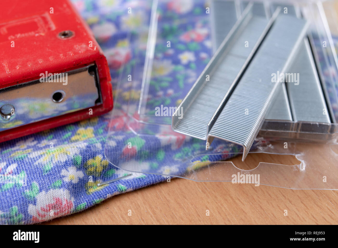 Tacker and Staples used to upholster furniture. Accessories for