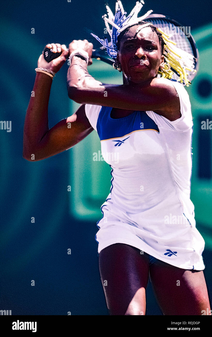 Venus Williams competing at the 1998 Lipton Tennis Championships Stock ...