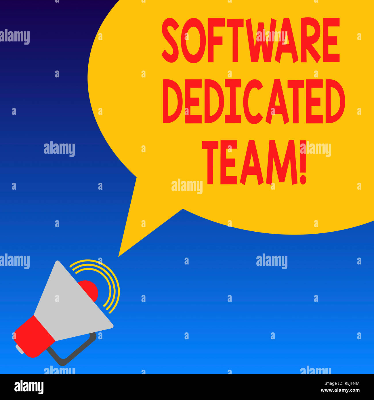 Handwriting text Software Dedicated Team. Concept meaning business