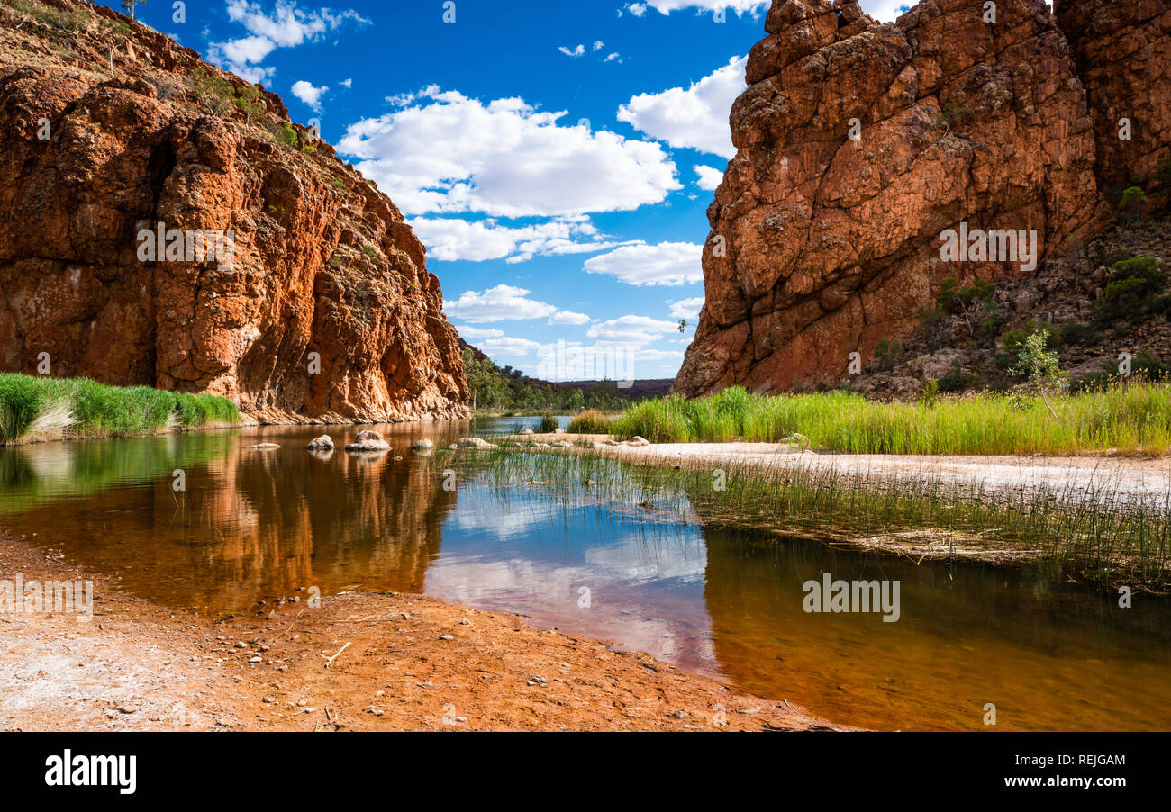 Scenic panorama of Glen Helen in West MacDonnell National Park in