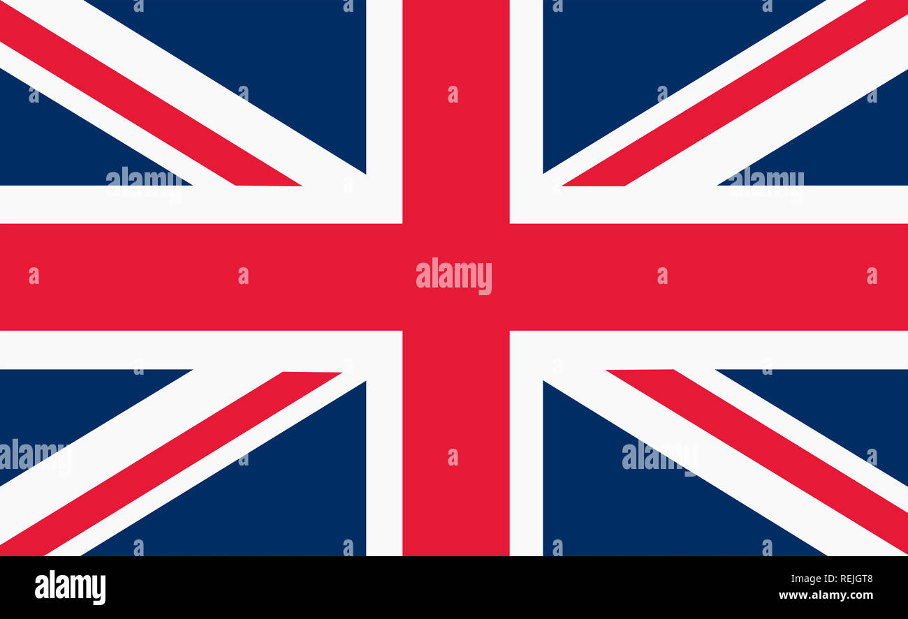 Union Flag or Union Jack when at sea of Great Britain Stock Photo