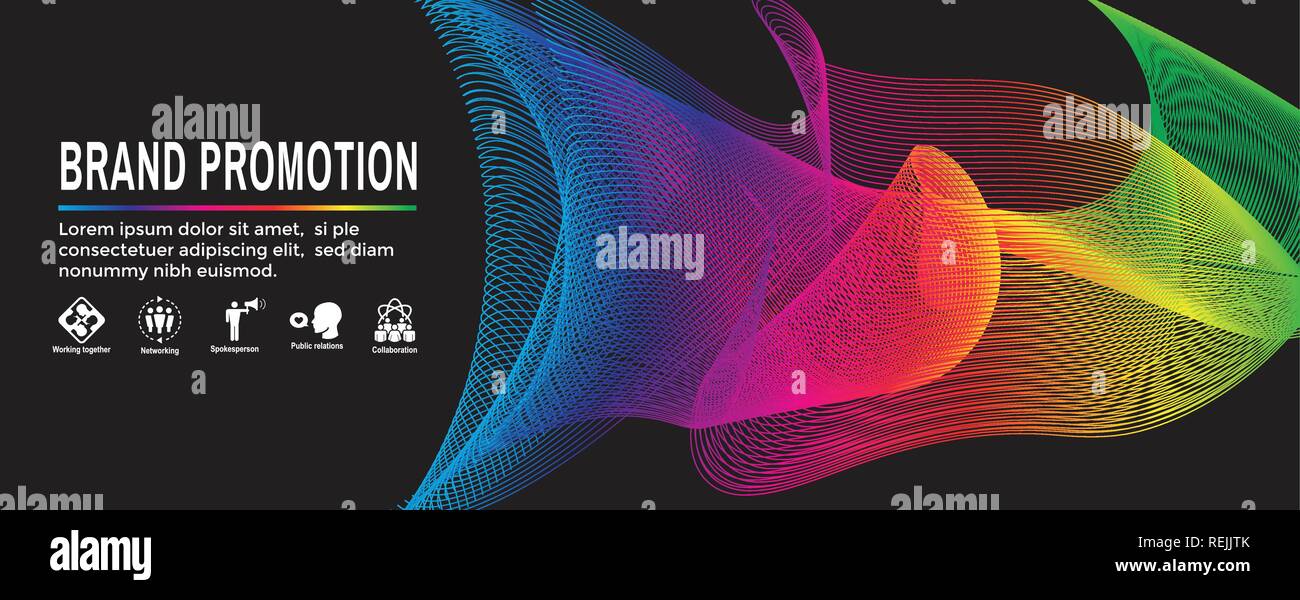 Public Relations Web Header Banner & Icon Set with brand awareness ...