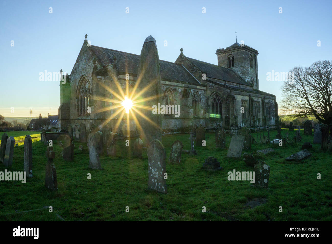 Rudston Monolith and Church, Rudston, East Yorkshire Stock Photo Alamy