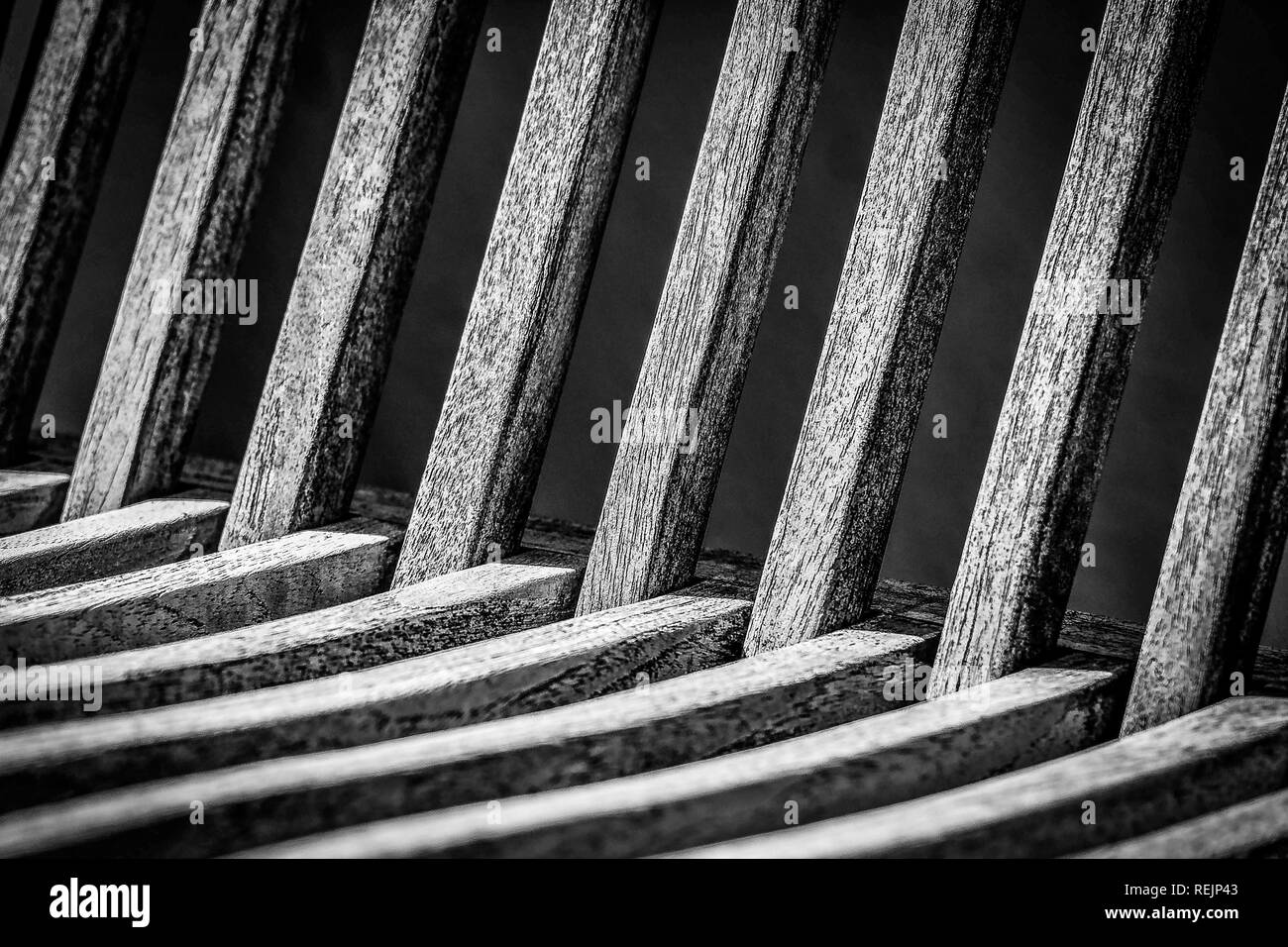 Wood pattern of a chair in black and white colors Stock Photo