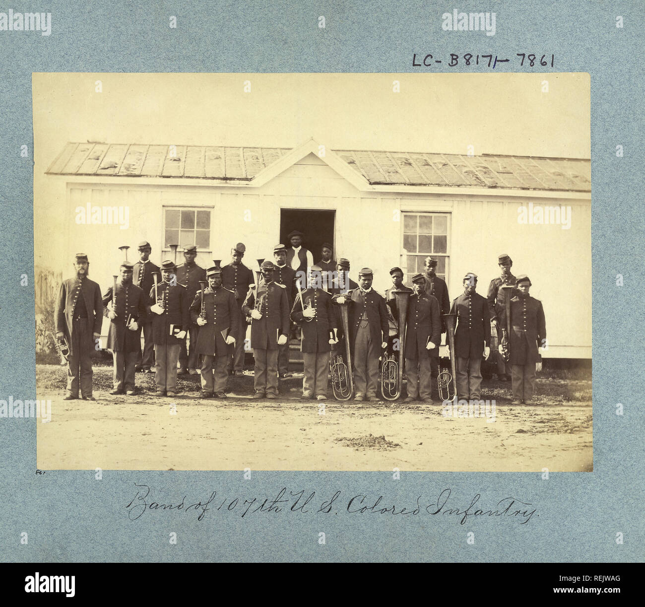 Band of 107th U.S. Colored Infantry, Union Army, Arlington, Virginia, USA, William M. Smith, November 1865 Stock Photo