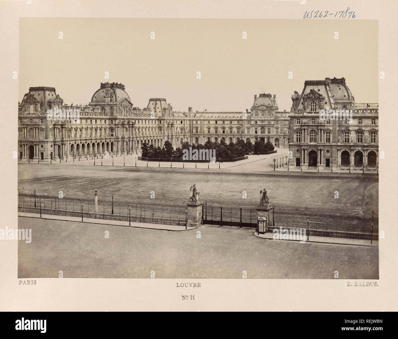 Louvre Museum, Paris, France, Silver Albumen Print, Edouard Baldus, 1860's Stock Photo