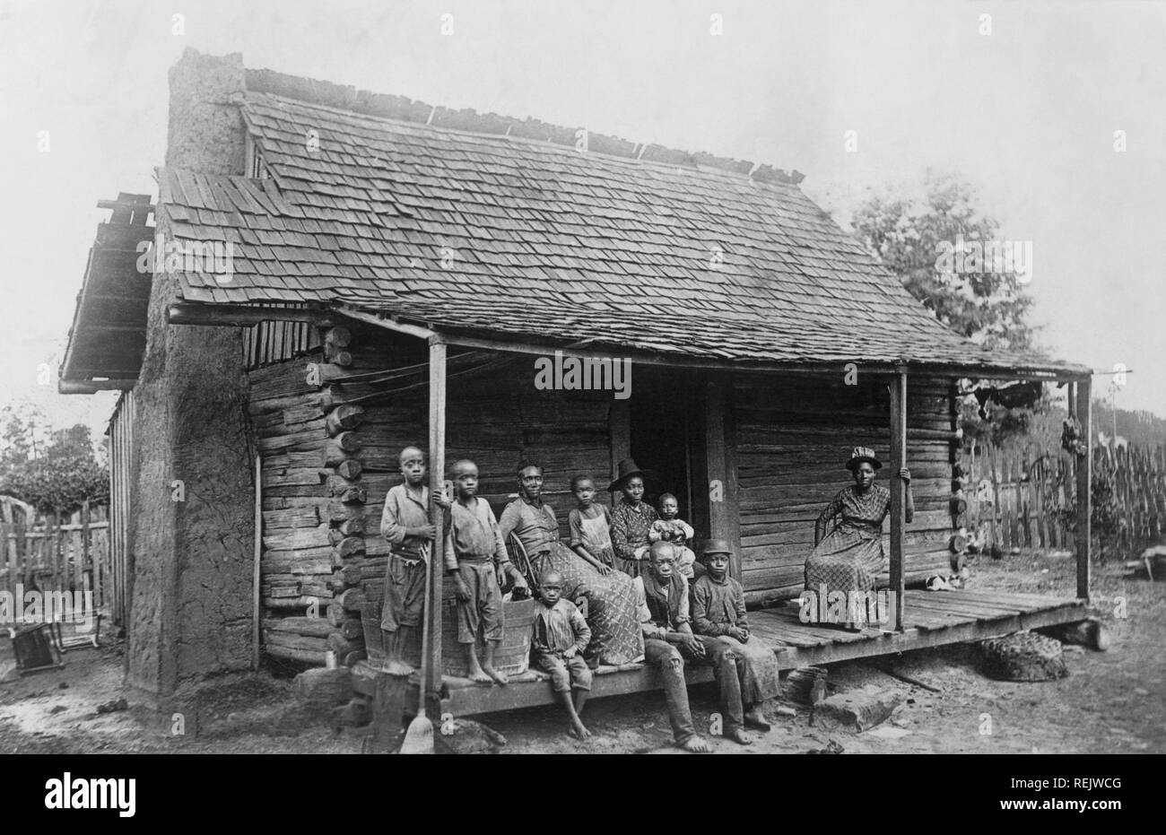 Slave Cabin, Barbour County near Eufaula, Alabama, USA, from Federal Writer's Project, 'Born in Slavery: Slave Narratives', United States Work Projects Administration, 1936 Stock Photo