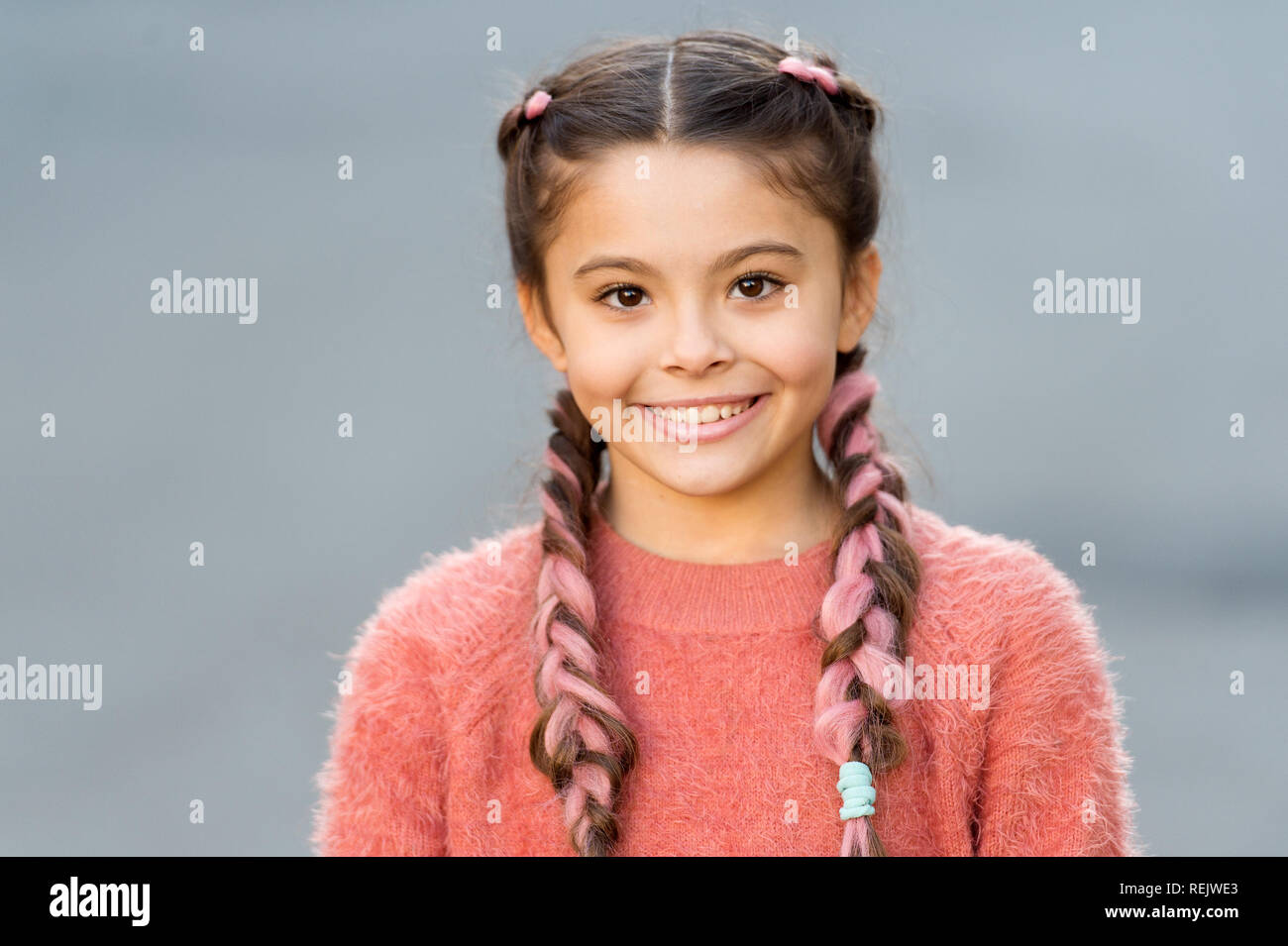 Girl With Cute Face Smiling Outdoors Beautiful Hairstyle